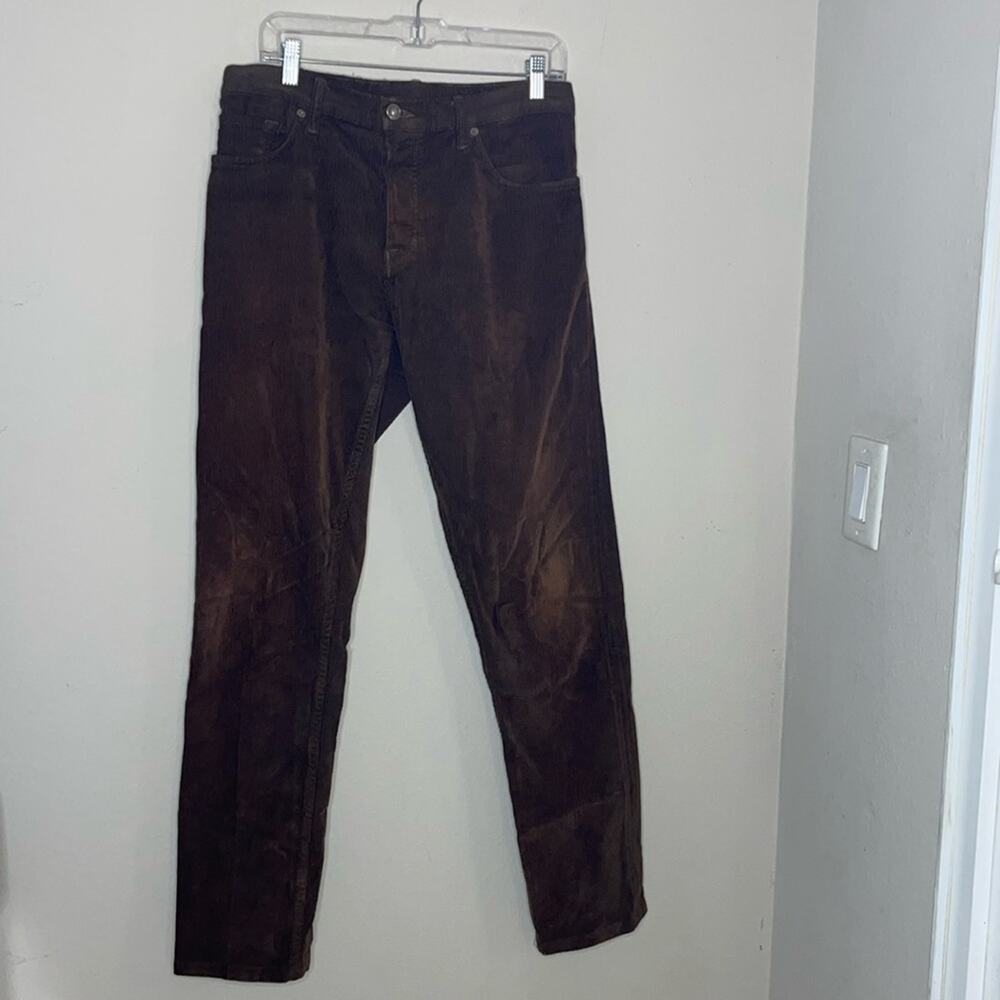 Tom Ford 12 Waves Cord Slim Fit Brown Corduroy Jeans Pants Bottoms Men Size 34 View 2